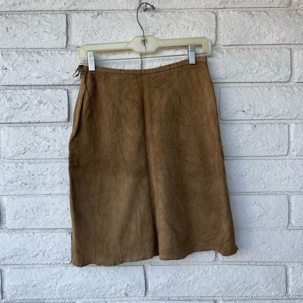 Banana Republic - Brown Midi Lined Leather Skirt